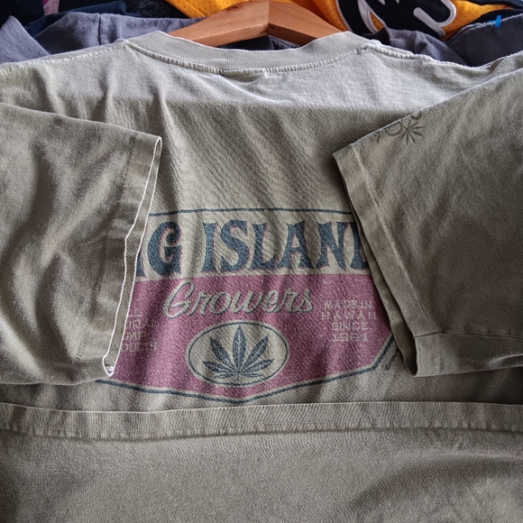 .Vintage Big Island Growers Hemp Dyed Olive Green Single Stitched Shirt! - Picture 7 of 7